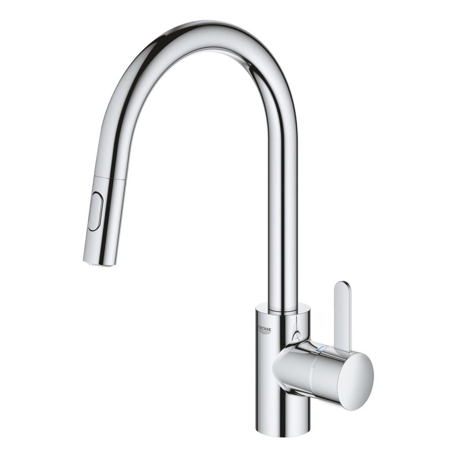 Grohe Eurosmart Chrome Single Lever Pull Out Kitchen Mixer Tap