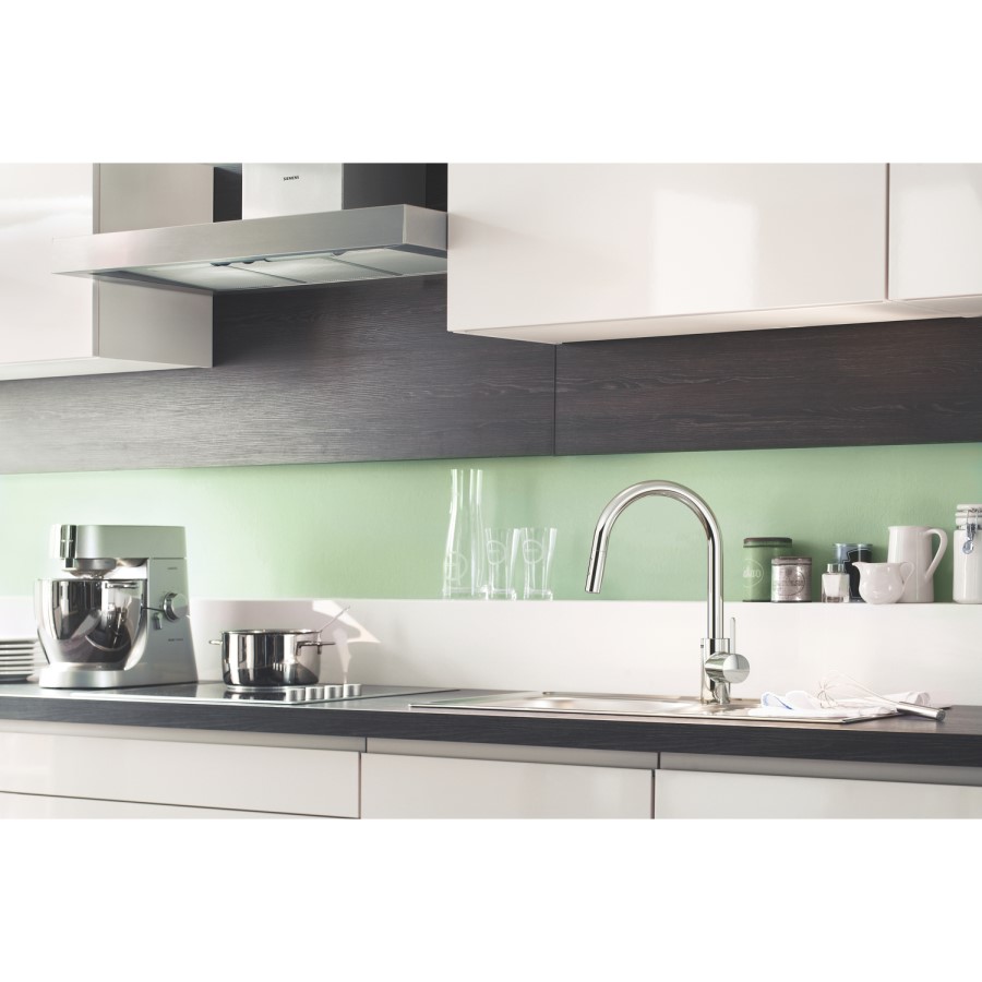 Grohe Eurosmart Chrome Single Lever Pull Out Kitchen Mixer Tap