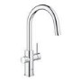 Grohe Chrome C-Spout Blue Home Duo Starter Kit with Pull out Spray
