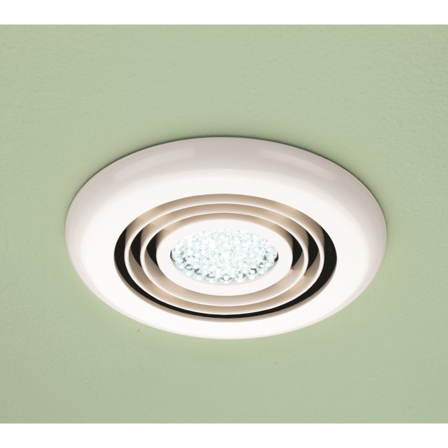 HIB Cyclone White Wet Room Inline Fan with LED Lights Better Bathrooms