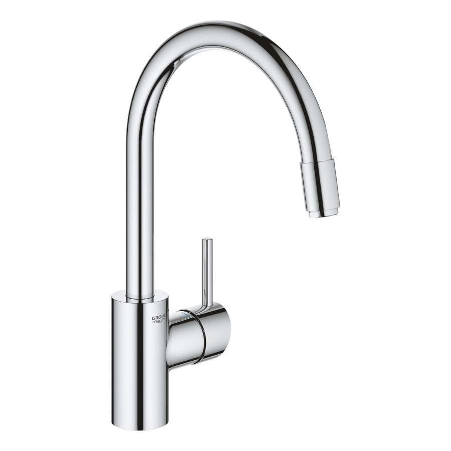 GRADE A1 - Box Opened Grohe Concetto Chrome Pull Out Spray Single Lever Mixer Kitchen Tap