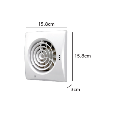 HIB HUSH WALL MOUNTED FAN WITH TIMER CHROME 