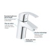 GRADE A1 - Grohe Eurosmart Basin Mixer Tap with Pop-up Waste - 33265002