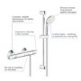 Grohe Grohtherm 1000 Thermostatic Shower Mixer and Kit