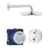 Grohe Tempesta 210 Chrome Concealed Shower Mixer with Dual Control &amp; Round Wall Mounted Head