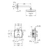 Grohe Tempesta 210 Chrome Concealed Shower Mixer with Dual Control &amp; Round Wall Mounted Head with Square Valve