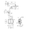 Grohe Tempesta 210 Chrome Concealed Shower Mixer with Dual Control &amp; Round Wall Mounted Head and Handset with Square Valve
