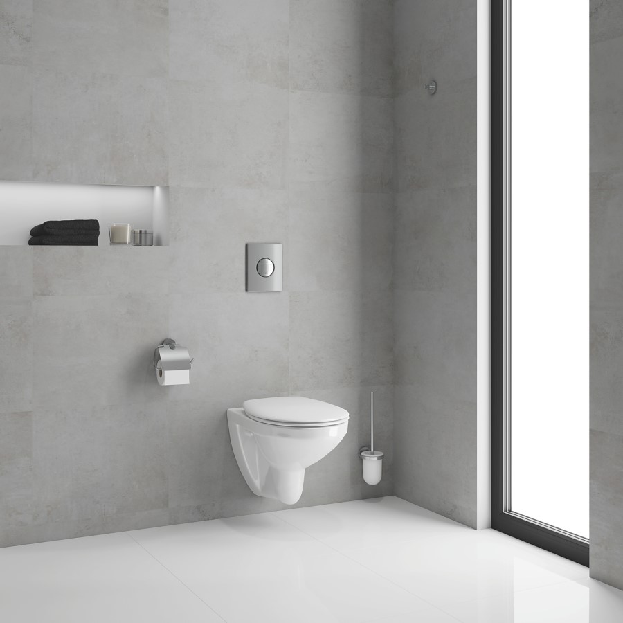 GRADE A1 - Grohe Solido 5in1 Bau Toilet Set- Toilet and Wall Hanging Frame with Cistern