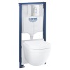 GRADE A1 - Grohe Solido 5in1 Euro Toilet Set - Wall Hung Toilet with Wall Frame and Concealed Cistern