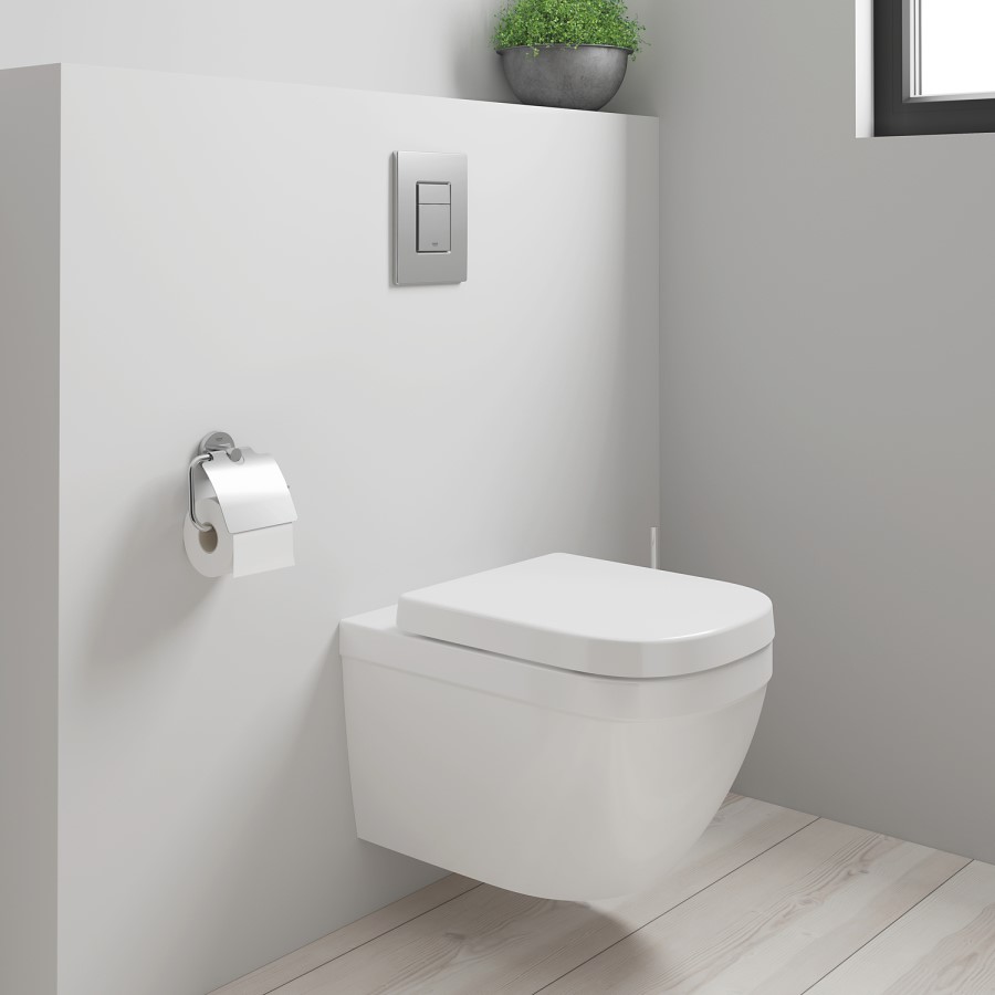 Grohe Euro Solido Wall Hung Rimless Toilet with Concealed Cistern Frame and Flush Plate