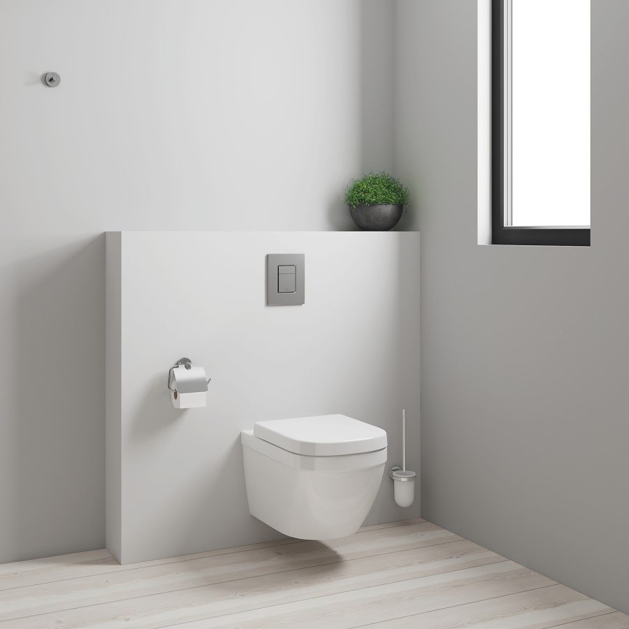 Grohe Euro Solido Wall Hung Rimless Toilet with Concealed Cistern Frame and Flush Plate