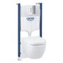 Grohe Euro Solido Wall Hung Rimless Toilet with Concealed Cistern Frame and Flush Plate