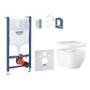 Grohe Euro Solido Wall Hung Rimless Toilet with Concealed Cistern Frame and Flush Plate