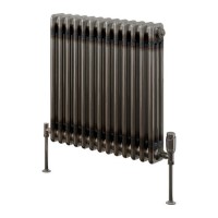 Reina Colona Raw Metal Horizontal 3 Column Radiator - 600 x 605mm Reina Colona Raw Metal Horizontal 3 Column Radiator - 600 x 605mm