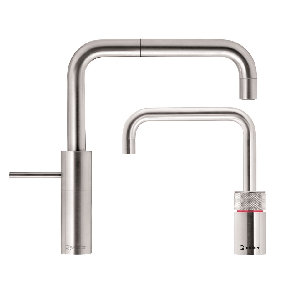Quooker Nordic Square Stainless Steel Twin Taps Better Bathrooms