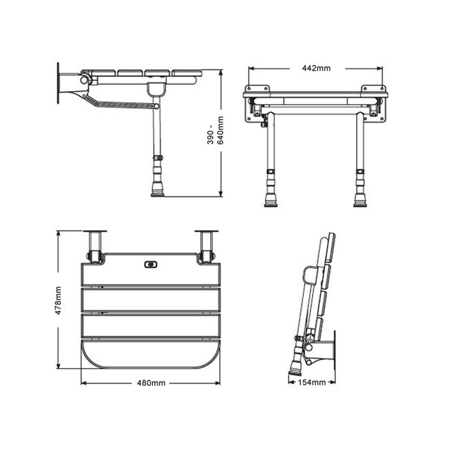 Wooden Fold up shower seat