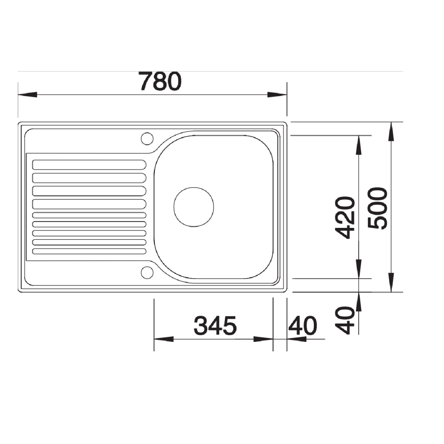 Blanco Tipo 45 S Compact Single Bowl Inset / Undermount Stainless Steel Kitchen Sink