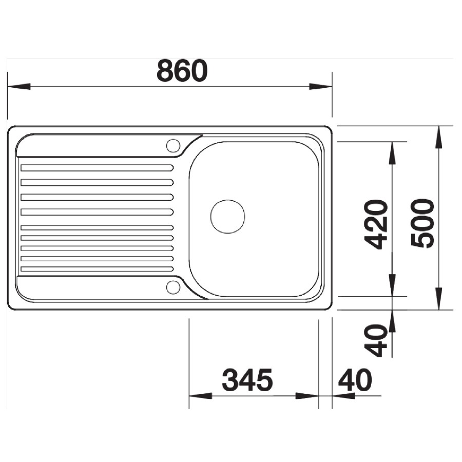 Blanco Tipo 45-S Single Bowl Inset Chrome Stainless Steel Kitchen Sink