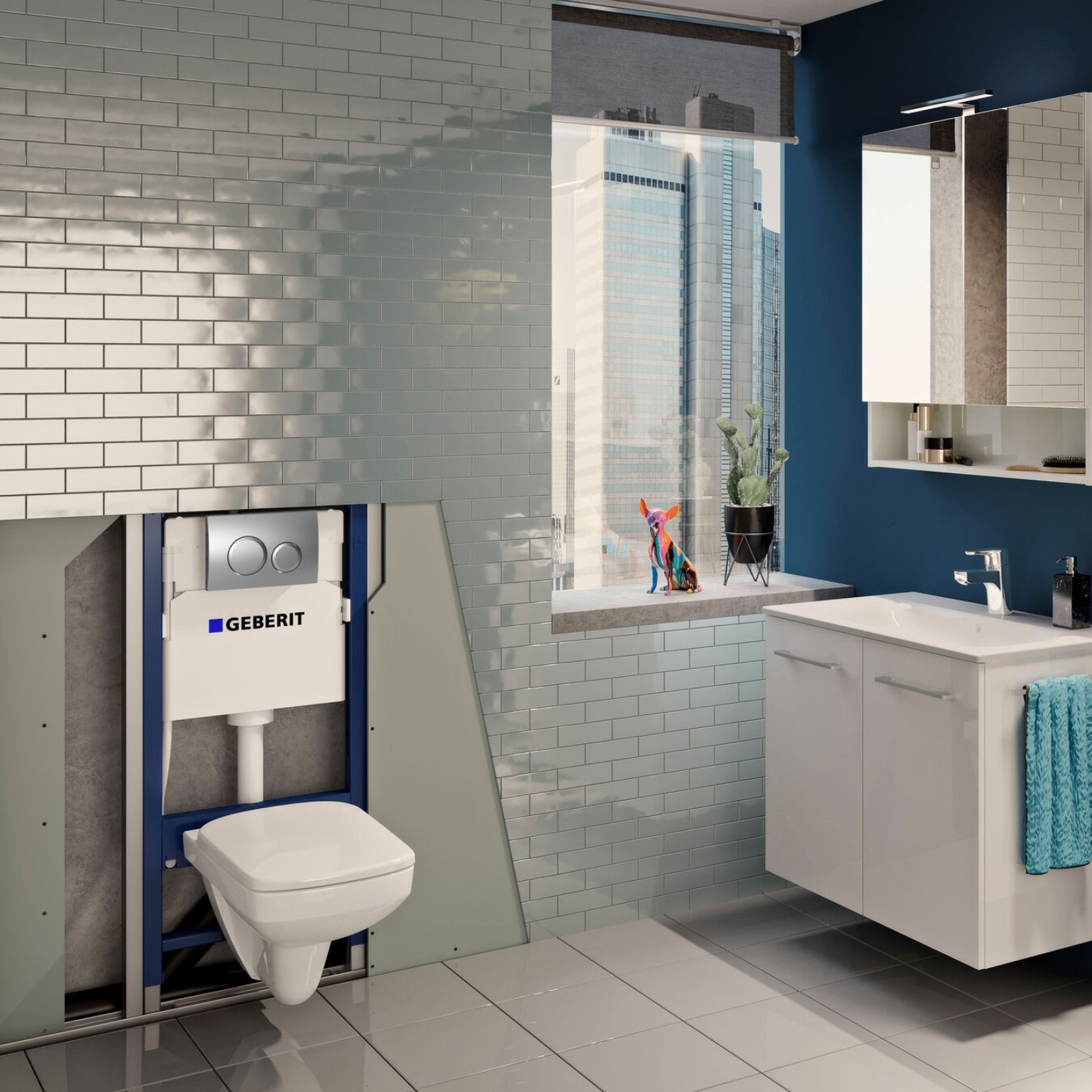 Geberit Delta Concealed Cistern with 1120mm Duofix Frame and Delta20 ...