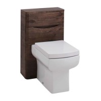 GRADE A1 - Walnut Back to Wall WC Toilet Unit - Without Toilet - W500 x D200mm