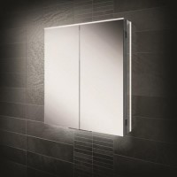 HIB Ether 60 - 2 Door Mirrored Bathroom Cabinet with lights 600 x 700mm