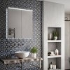 HIB Ether 60 - 2 Door Mirrored Bathroom Cabinet with lights 600 x 700mm