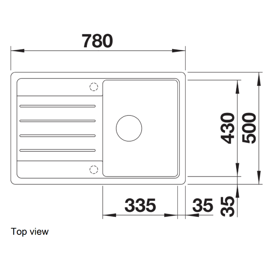 Blanco Legra 45-S Single Bowl Inset Black Composite Kitchen Sink