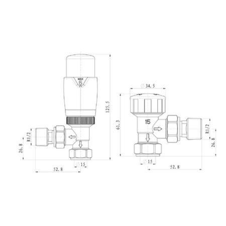 ONLY OPENED - Matt Black Thermostatic Angled Radiator Valve