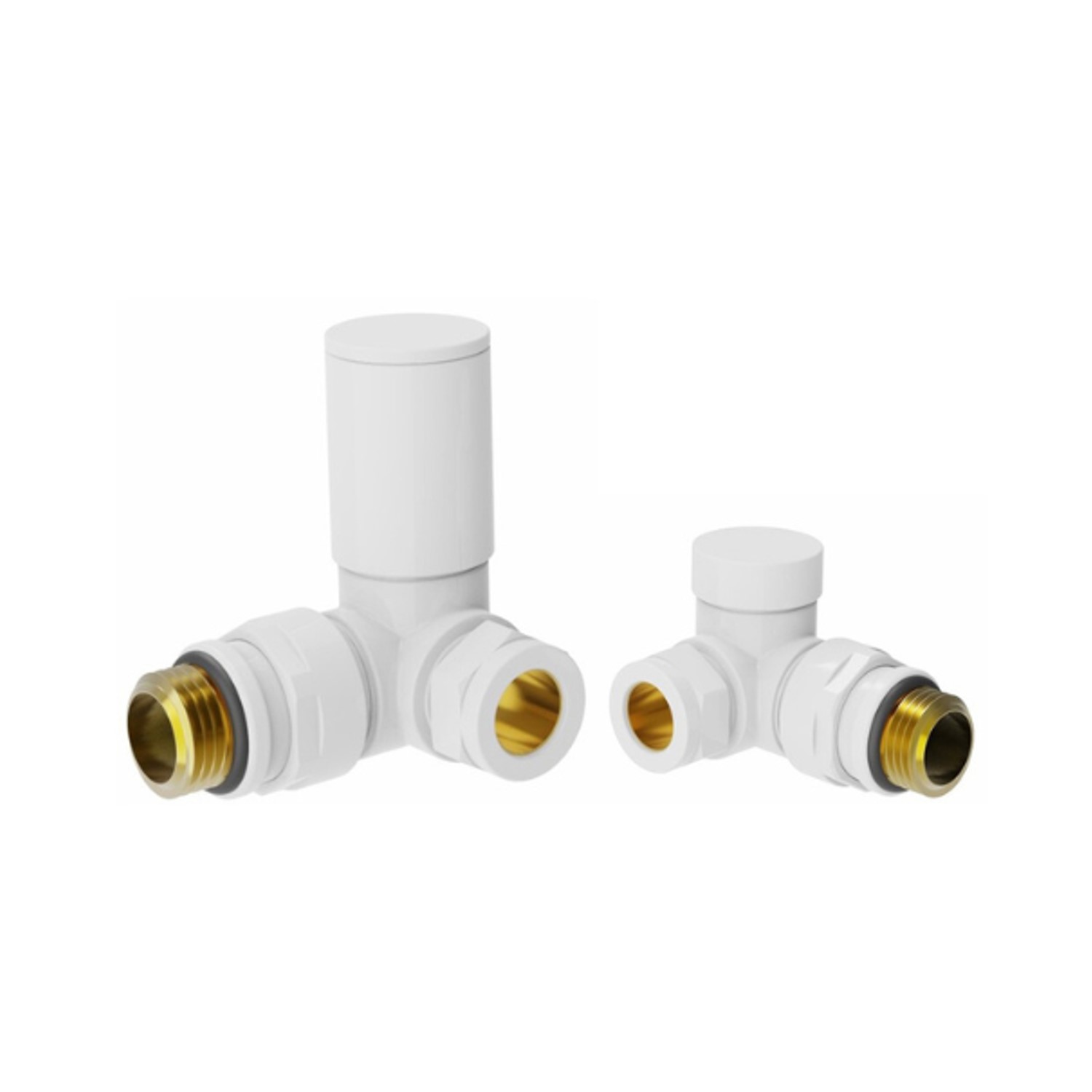 White Manual Corner Radiator Valves - Towelrads - Better Bathrooms