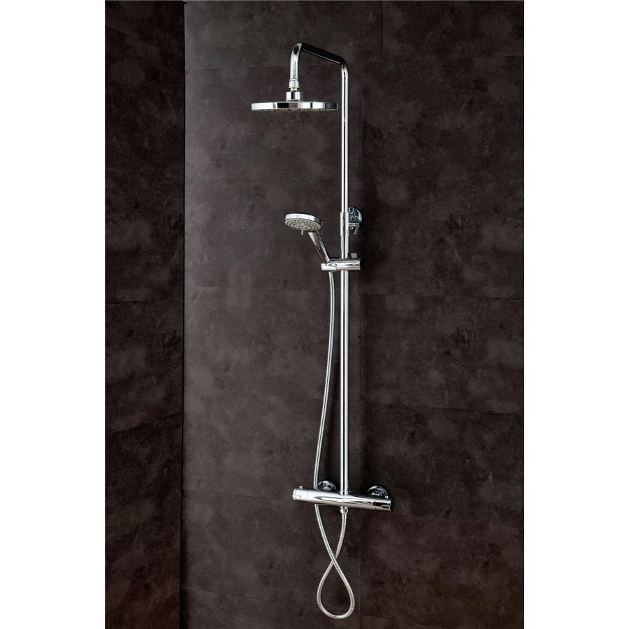 Dio Round Shower with Thermostatic Valve & Slide Rail Kit