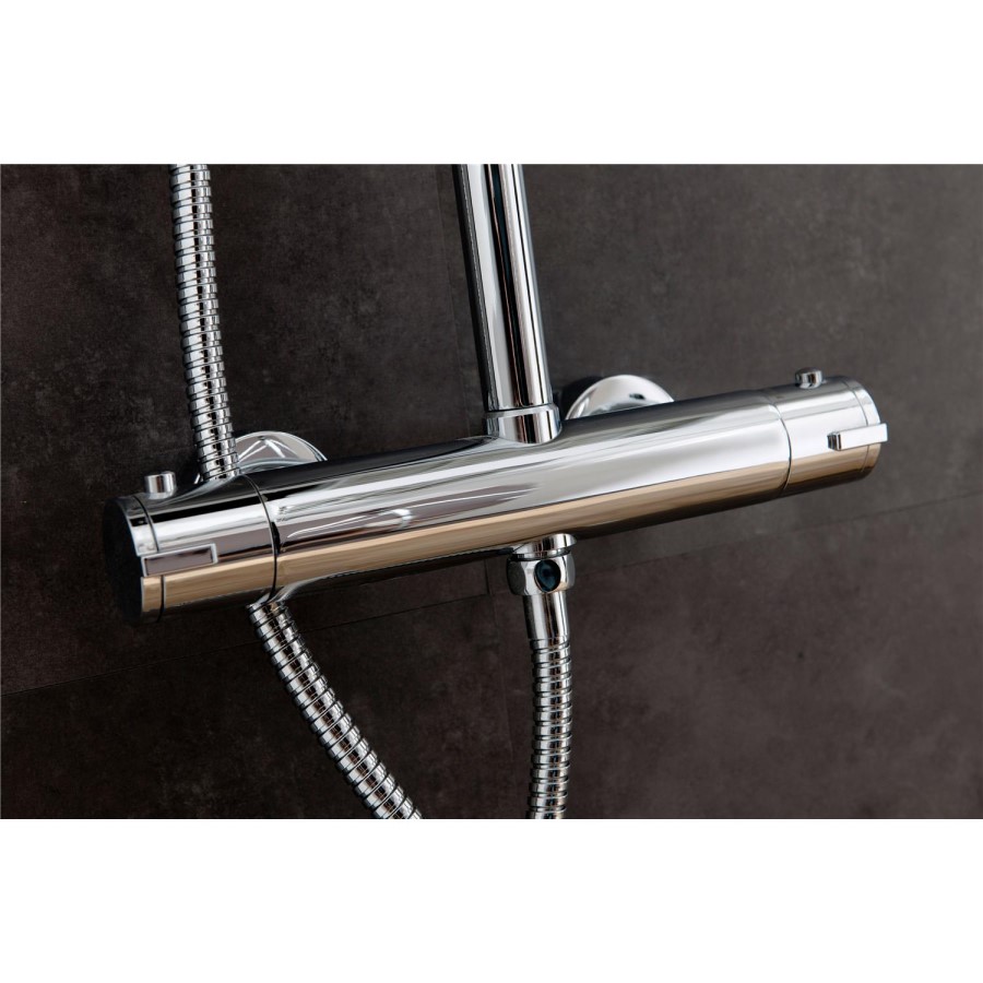 Dio Round Shower with Thermostatic Valve & Slide Rail Kit