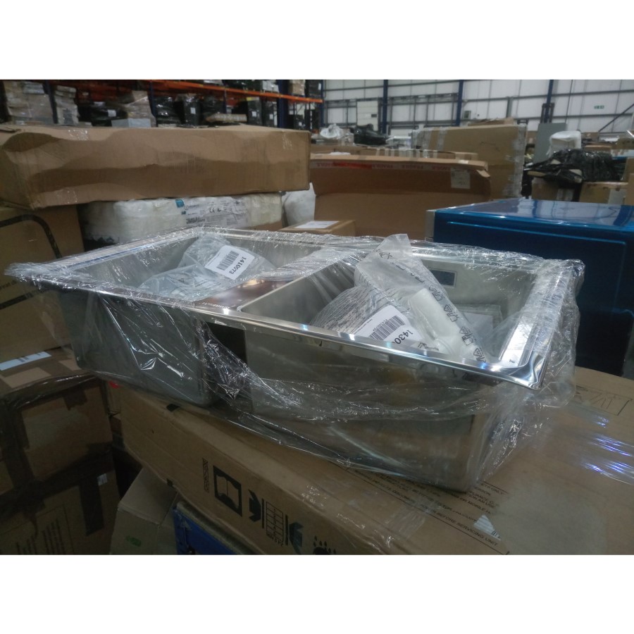 GRADE A2 - Smeg LD862-2 LD862 Mira Ultra Low Profile Double Bowl Stainless Steel Sink
