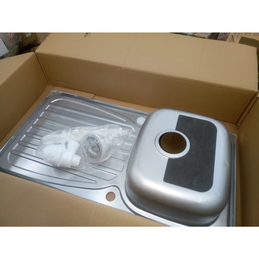 GRADE A2 - Taylor & Moore Single Bowl with Drainer Stainless Steel Reversible Kitchen Sink
