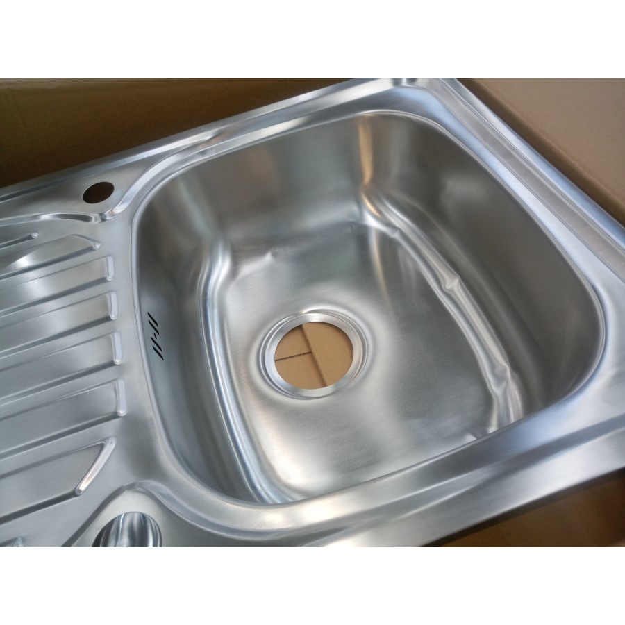 GRADE A2 - Taylor & Moore Single Bowl with Drainer Stainless Steel Reversible Kitchen Sink