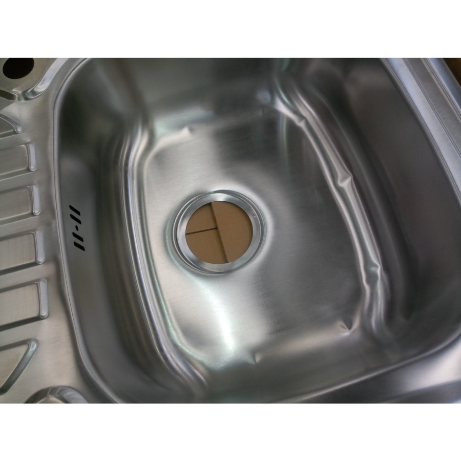 GRADE A2 - Taylor & Moore Single Bowl with Drainer Stainless Steel Reversible Kitchen Sink