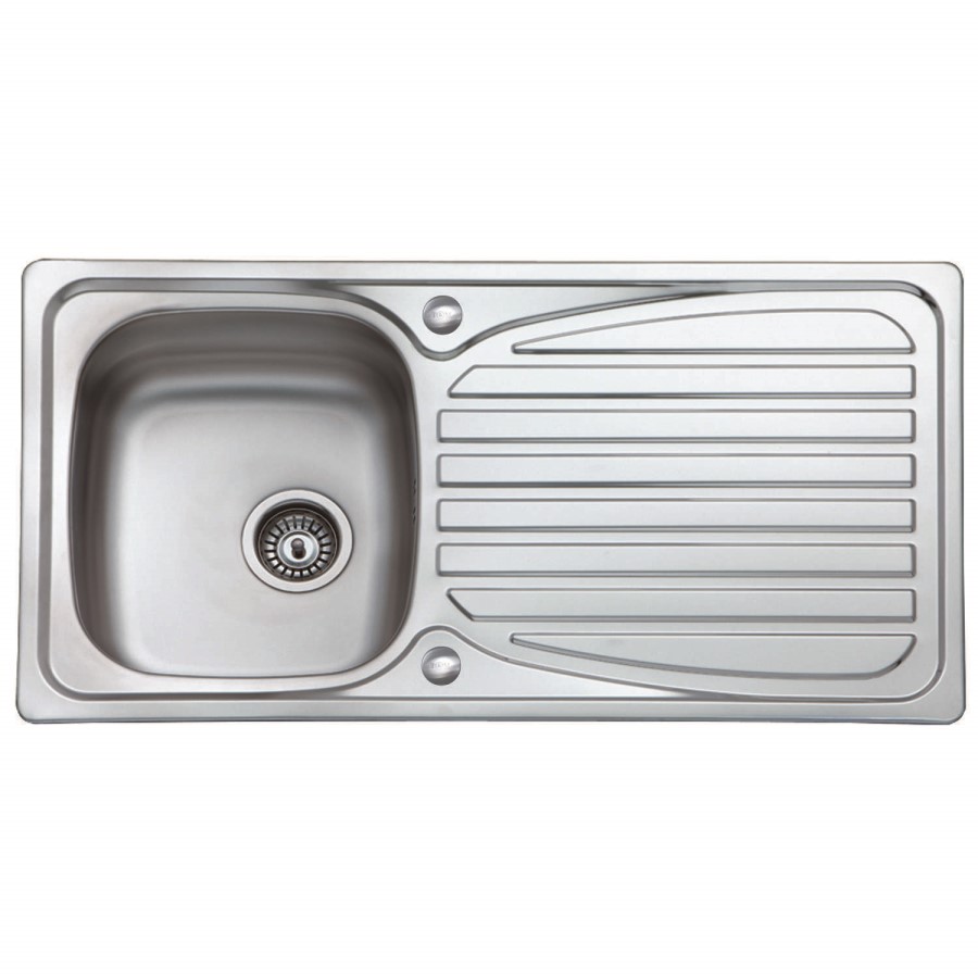 GRADE A2 - Taylor & Moore Single Bowl with Drainer Stainless Steel Reversible Kitchen Sink