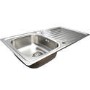 GRADE A2 - Taylor & Moore Single Bowl with Drainer Stainless Steel Reversible Kitchen Sink