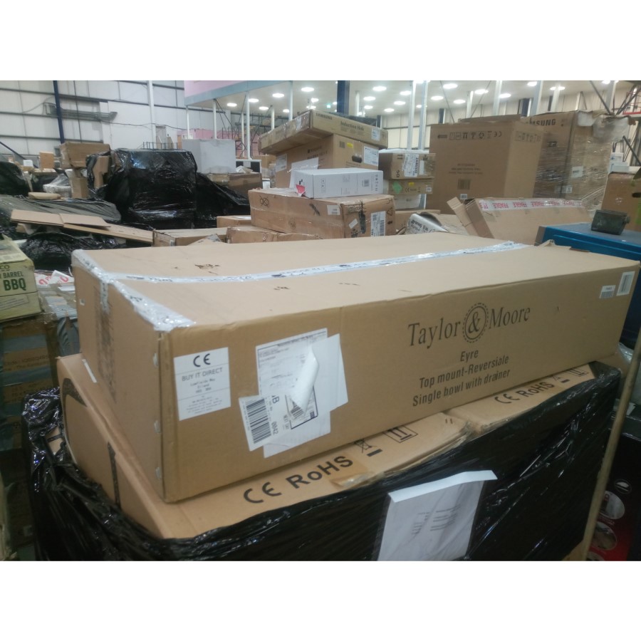 GRADE A2 - Taylor & Moore Single Bowl with Drainer Stainless Steel Reversible Kitchen Sink