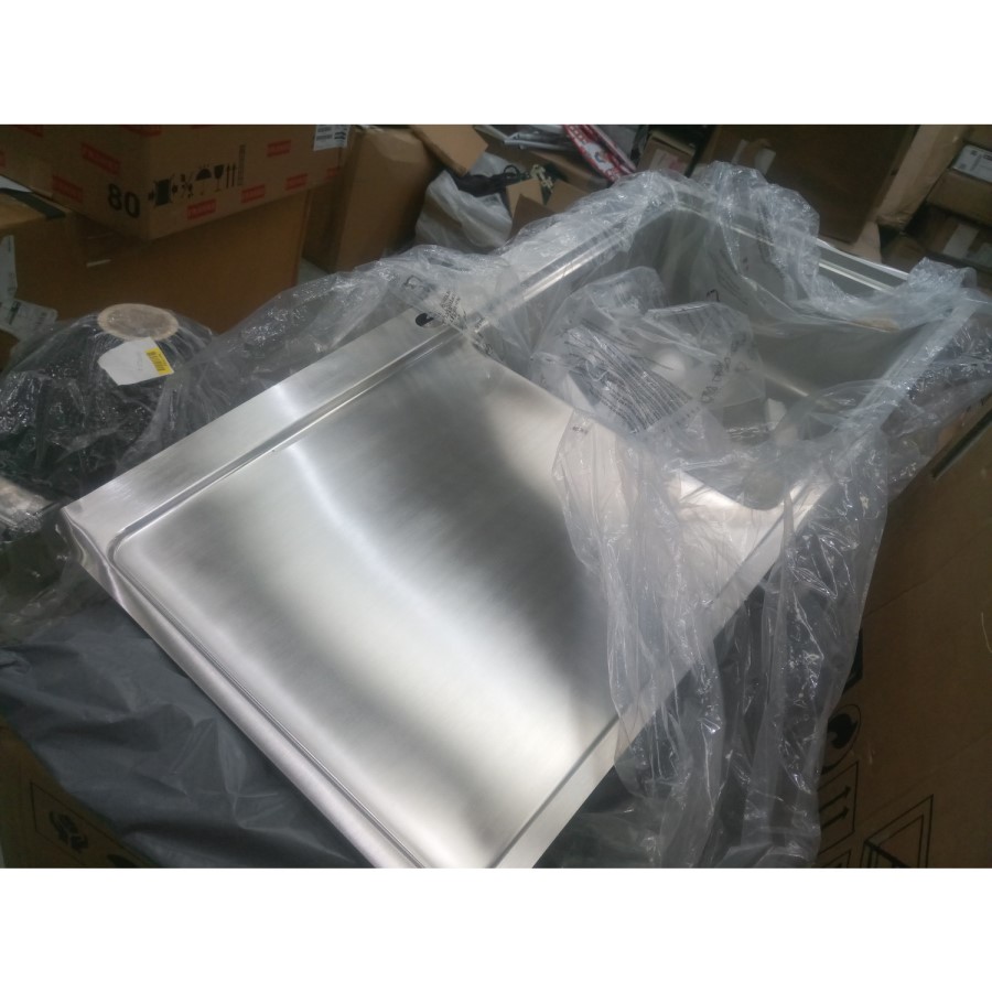 GRADE A2 - CDA KVF21LSS Designer Single Extra Large Bowl Sink Flush Fit - Left Hand Drainer