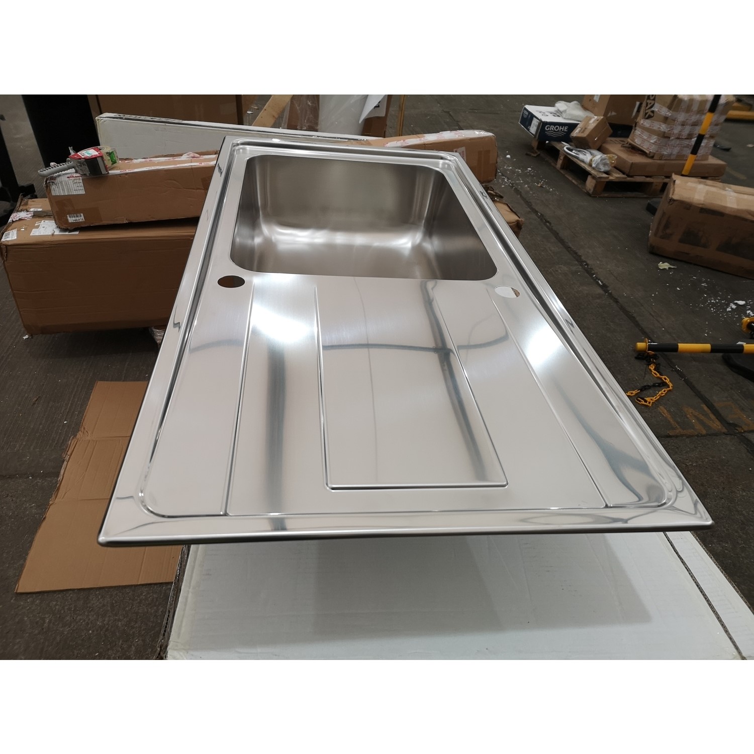 GRADE A2 Enza Isabella Single Bowl Reversible Drainer Stainless Steel