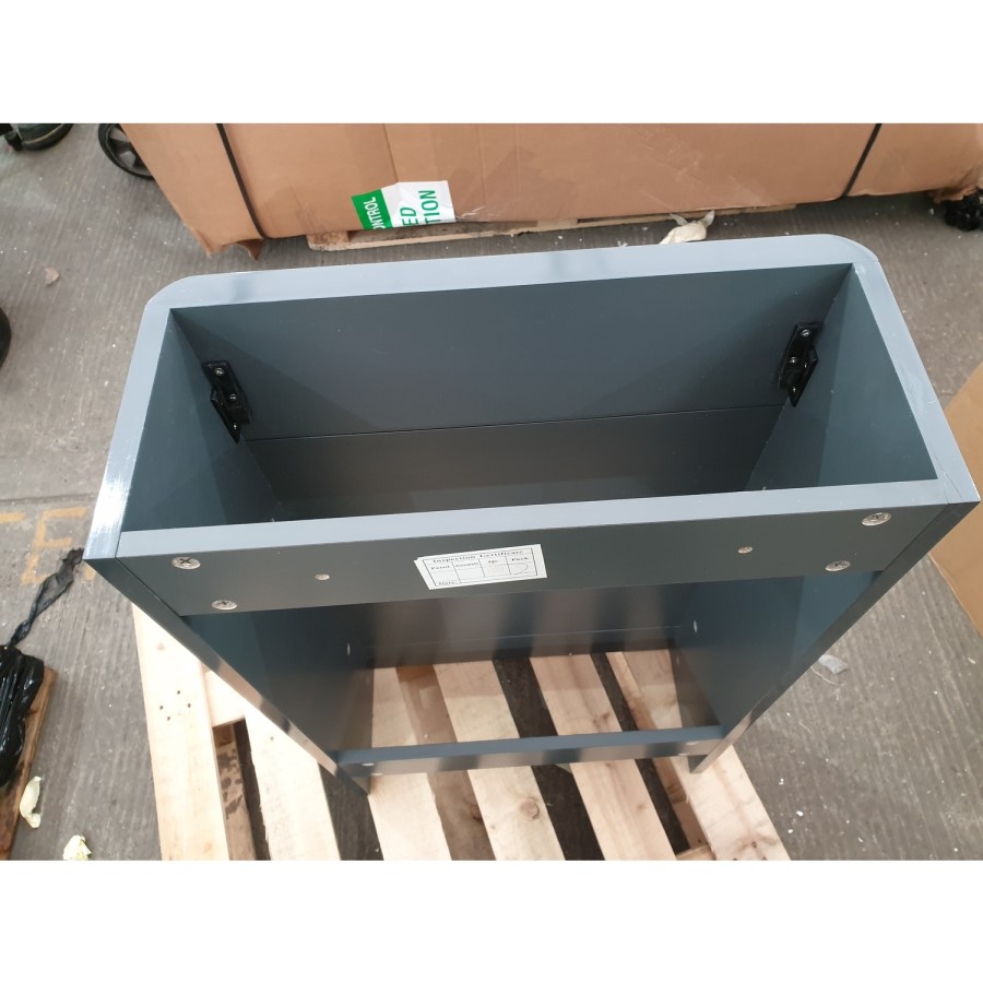 GRADE A2 - 500mm Dark Grey Gloss WC Toilet Unit - Portland