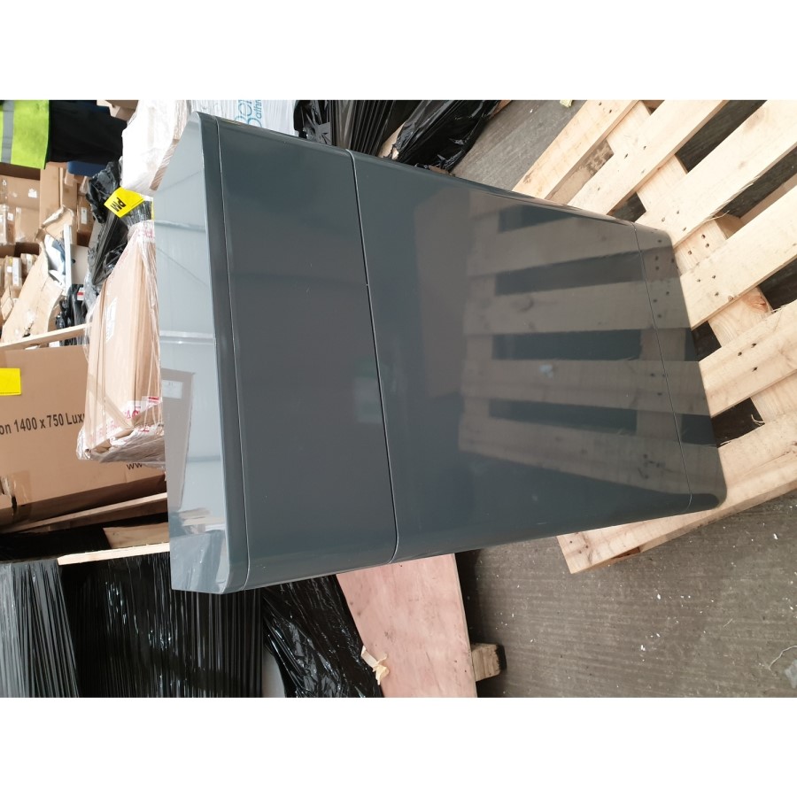GRADE A2 - 500mm Dark Grey Gloss WC Toilet Unit - Portland