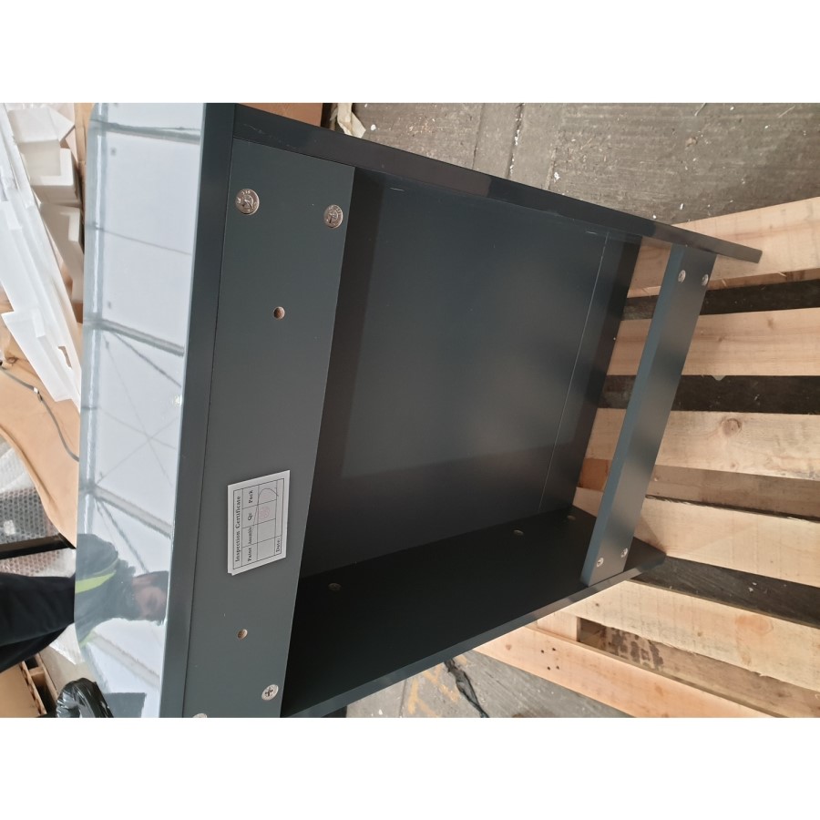 GRADE A2 - 500mm Dark Grey Gloss WC Toilet Unit - Portland