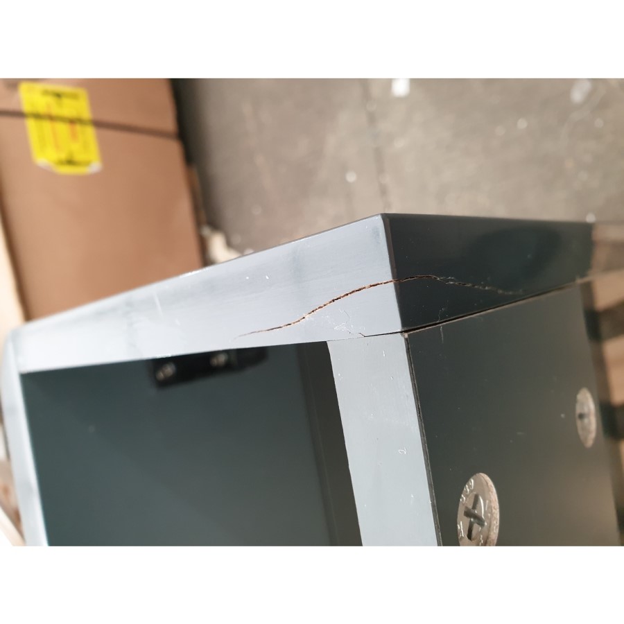 GRADE A2 - 500mm Dark Grey Gloss WC Toilet Unit - Portland
