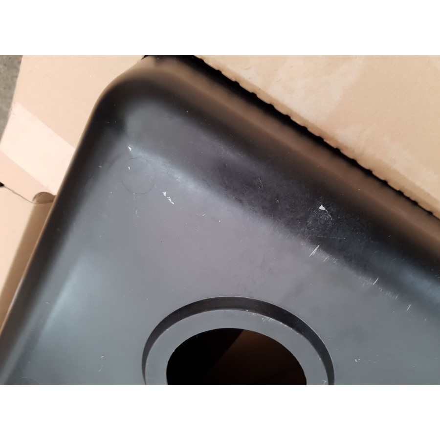 GRADE A2 - Essence Amelia Single Bowl Reversible Drainer  Black Kitchen Sink