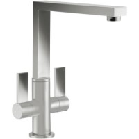 Franke Silk Steel Twin Lever Quarter Turn Kitchen Tap - Bern Franke Silk Steel Twin Lever Quarter Turn Kitchen Tap - Bern
