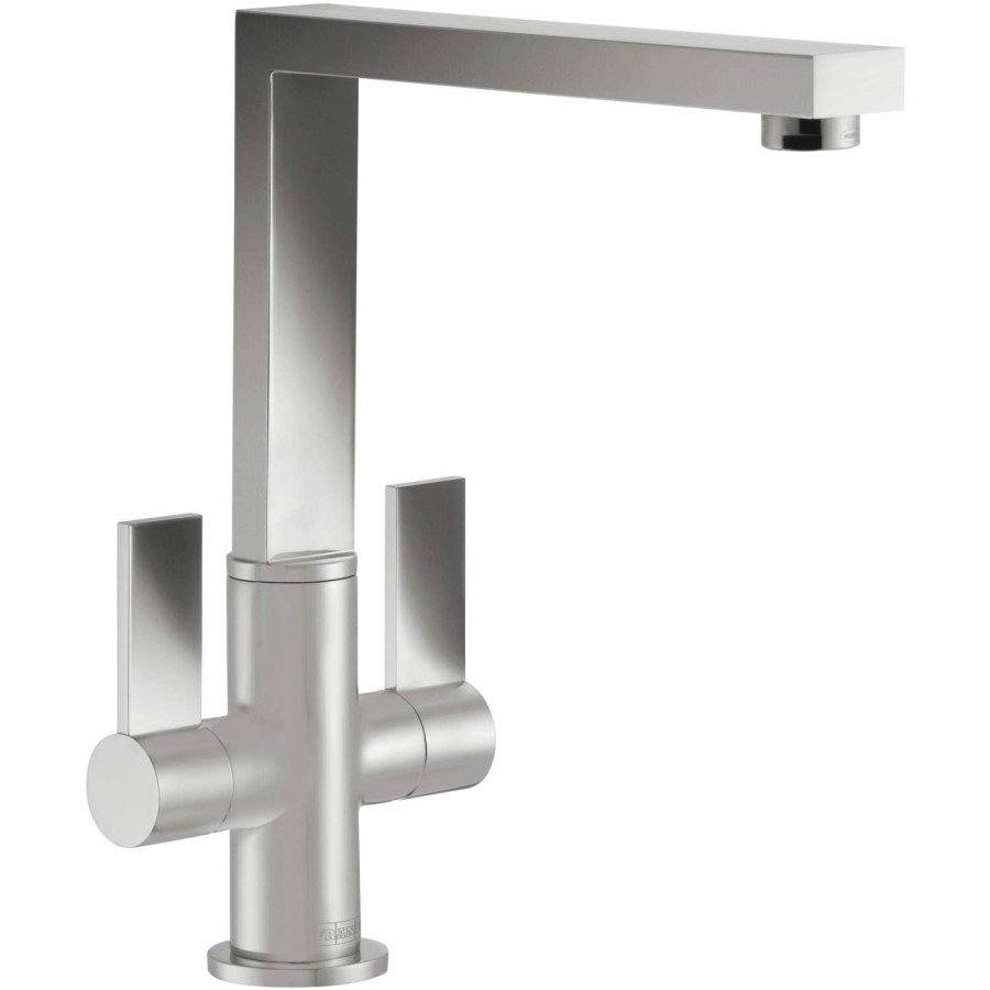 Franke Silk Steel Twin Lever Quarter Turn Kitchen Tap - Bern