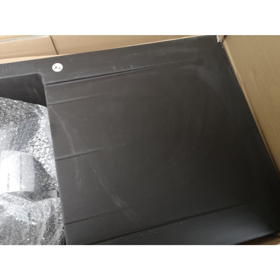 GRADE A2 - Single Bowl Inset Black Granite Kitchen Sink with Reversible Drainer - Enza Madison
