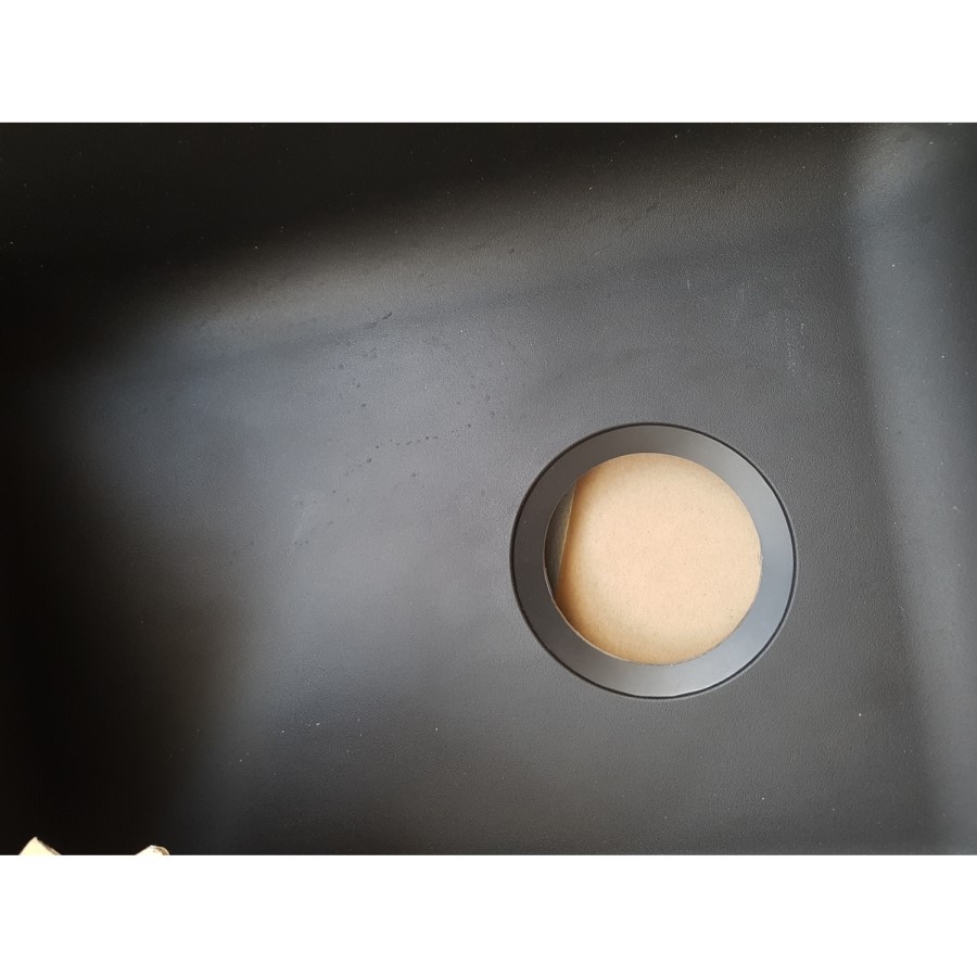 GRADE A2 - Single Bowl Black Kitchen Sink with Reversible Drainer - Essence Amelia