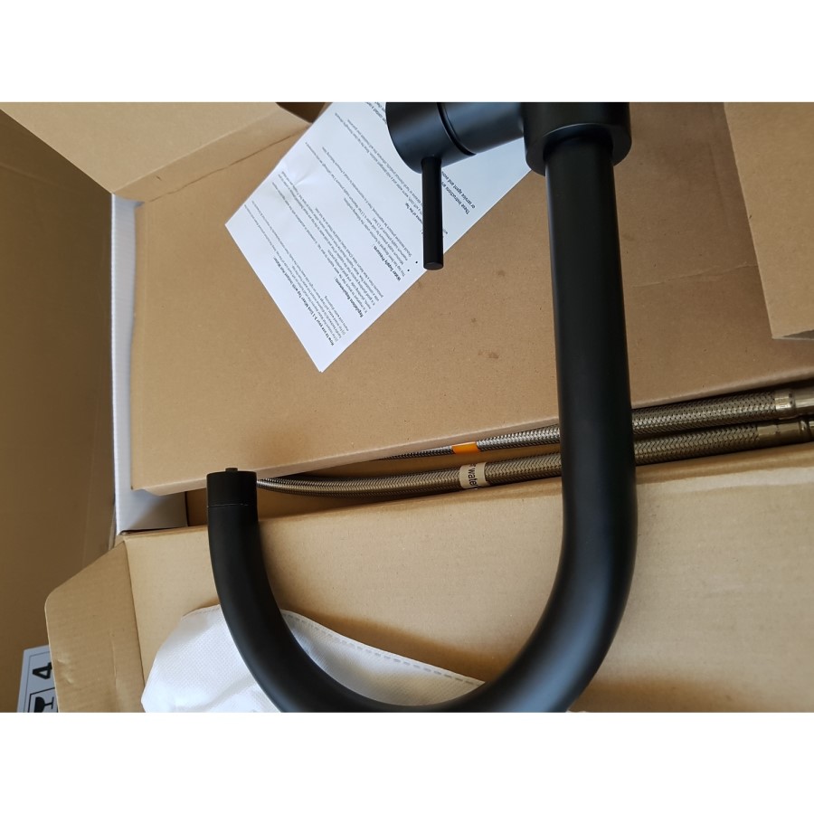 GRADE A2 - Pronto Matt Black Twin Lever 3 in 1 Instant Boiling Water Tap